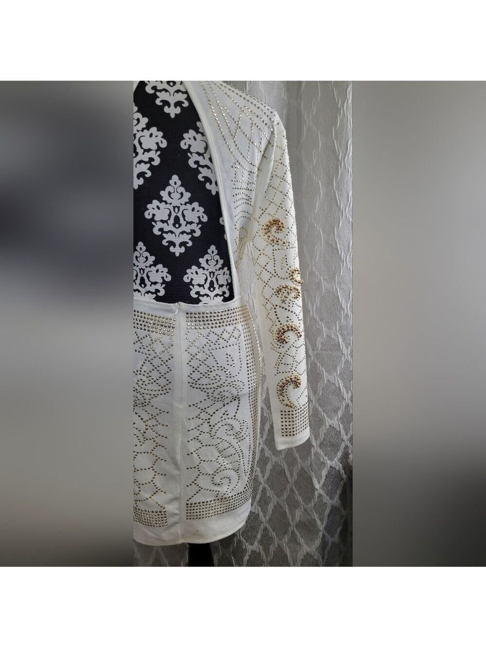 ✨ Ft Inc | Off-White Embellished Bodycon Backless Dress | Size 1X ✨ - Picture 9 of 10